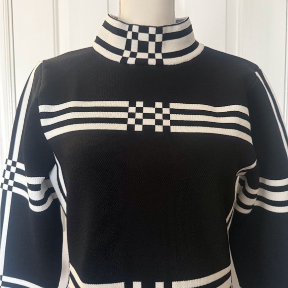 “FASHION NOVA LUXE” Claudia Knit Checkerboard BodyCon Dress - Picture 8 of 16